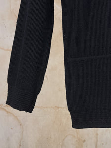 1910s French Child's Black Wool Cardigan Sweater