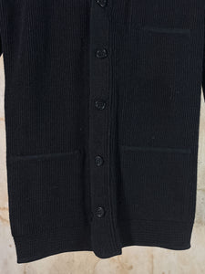 1910s French Child's Black Wool Cardigan Sweater