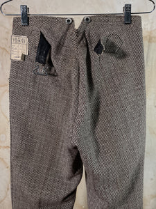 1920s French Tweed Wool Buckleback Trousers