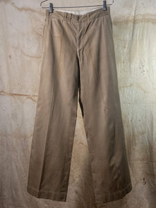 1930s US Army Cotton Khaki Trousers - 28-29"