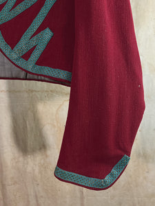1940s French Red Bolero Style Costume Jacket