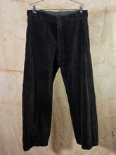 Load image into Gallery viewer, 1940s French Dark Brown Corduroy Trousers - Wide Leg
