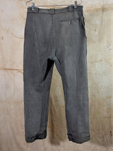Load image into Gallery viewer, 1940s French Gray Coutil Trousers - Patched &amp; Repaired

