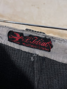 1940s French Gray Coutil Trousers - Patched & Repaired