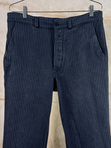 1950s French Gray/Blue Striped Coutil Trousers