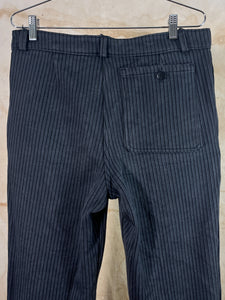1950s French Gray/Blue Striped Coutil Trousers