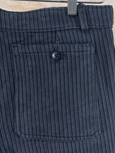 Load image into Gallery viewer, 1950s French Gray/Blue Striped Coutil Trousers
