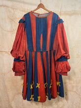 Load image into Gallery viewer, French Red &amp; Blue Wool Theater Costume Dress c. 1930s
