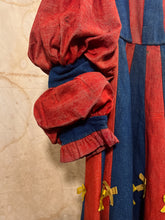 Load image into Gallery viewer, French Red &amp; Blue Wool Theater Costume Dress c. 1930s

