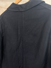 Load image into Gallery viewer, French Black Cotton Moleskin Workwear Coat c. 1940s-50s
