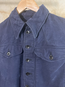 British Navy Blue Cotton Civil Service Jacket c. 1950s