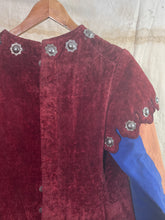 Load image into Gallery viewer, French Crushed Velvet Theater Costume, with Applied Metal Plating c. 1930s
