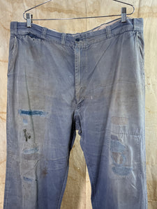 "Army Twill" Sanforized Cotton Baby Blue Workwear Trousers c.1950s