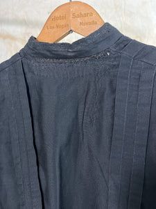 French Black Cotton Work Blouse/ Corset Cover c. late 1800s