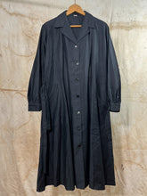 Load image into Gallery viewer, French Black Cotton Hotel Worker&#39;s Dress/ Duster c. 1940s
