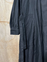 Load image into Gallery viewer, French Black Cotton Hotel Worker&#39;s Dress/ Duster c. 1940s

