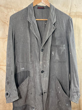 Load image into Gallery viewer, French Salt &amp; Pepper Long Cotton Work Coat/ Duster c. 1940s
