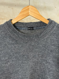 Euro Military Medium Gray Wool Crew-Neck Sweater