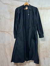Load image into Gallery viewer, French Black Cotton Hotel Worker&#39;s Dress/ Duster c. 1940s Deadstock
