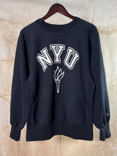 Load image into Gallery viewer, NYU Black Champion Reverse Weave Sweatshirt c. 1980s-90s USA Made
