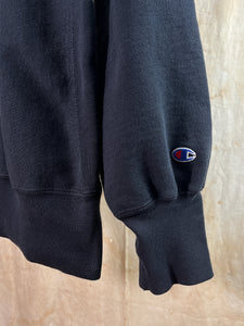 NYU Black Champion Reverse Weave Sweatshirt c. 1980s-90s USA Made