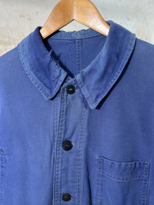French Blue Cotton Twill Work Jacket c. 1950s-1960s
