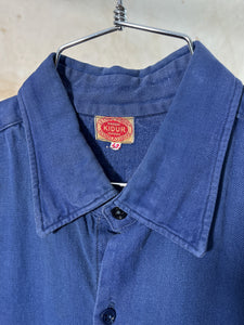 French Blue Cotton Pullover Work Shirt c. 1950s