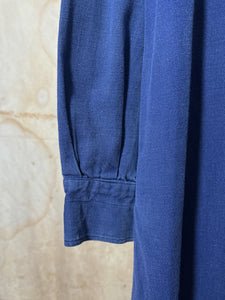 French Blue Cotton Pullover Work Shirt c. 1950s