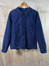 Load image into Gallery viewer, French Blue Cotton Moleskin Work Jacket - Adolphe Lafont c. 1960s
