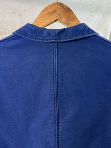 French Blue Cotton Moleskin Work Jacket - Adolphe Lafont c. 1960s
