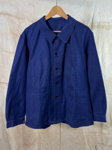 French Blue Cotton Twill Chore Jacket c. 1960s