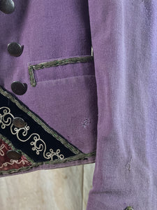 French Theater Costume Purple Bolero Style Jacket c. 1940s