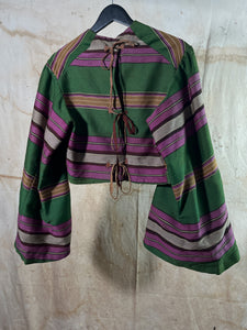 French Theater Costume - Striped Bell Sleeve c. 1940s