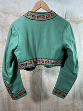 Load image into Gallery viewer, French Theater Costume Teal Bolero Style Jacket c. 1940s
