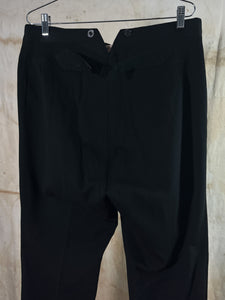 French Black Wool Buckle-Back Dress Trousers c. 1910s