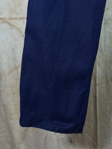 French Blue Cotton Twill Work Trousers c. 1970s