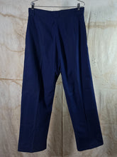 Load image into Gallery viewer, French Blue Cotton Twill - Wide Leg Military Work Trousers c. 1950s
