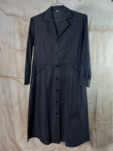 Load image into Gallery viewer, French Gray Plaid Belted Work Dress/ Duster c. 1940s
