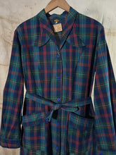 Load image into Gallery viewer, French Plaid Belted Work Dress/ Duster c. 1940s
