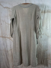Load image into Gallery viewer, French Ecru &amp; Blue Work Dress c. 1930s
