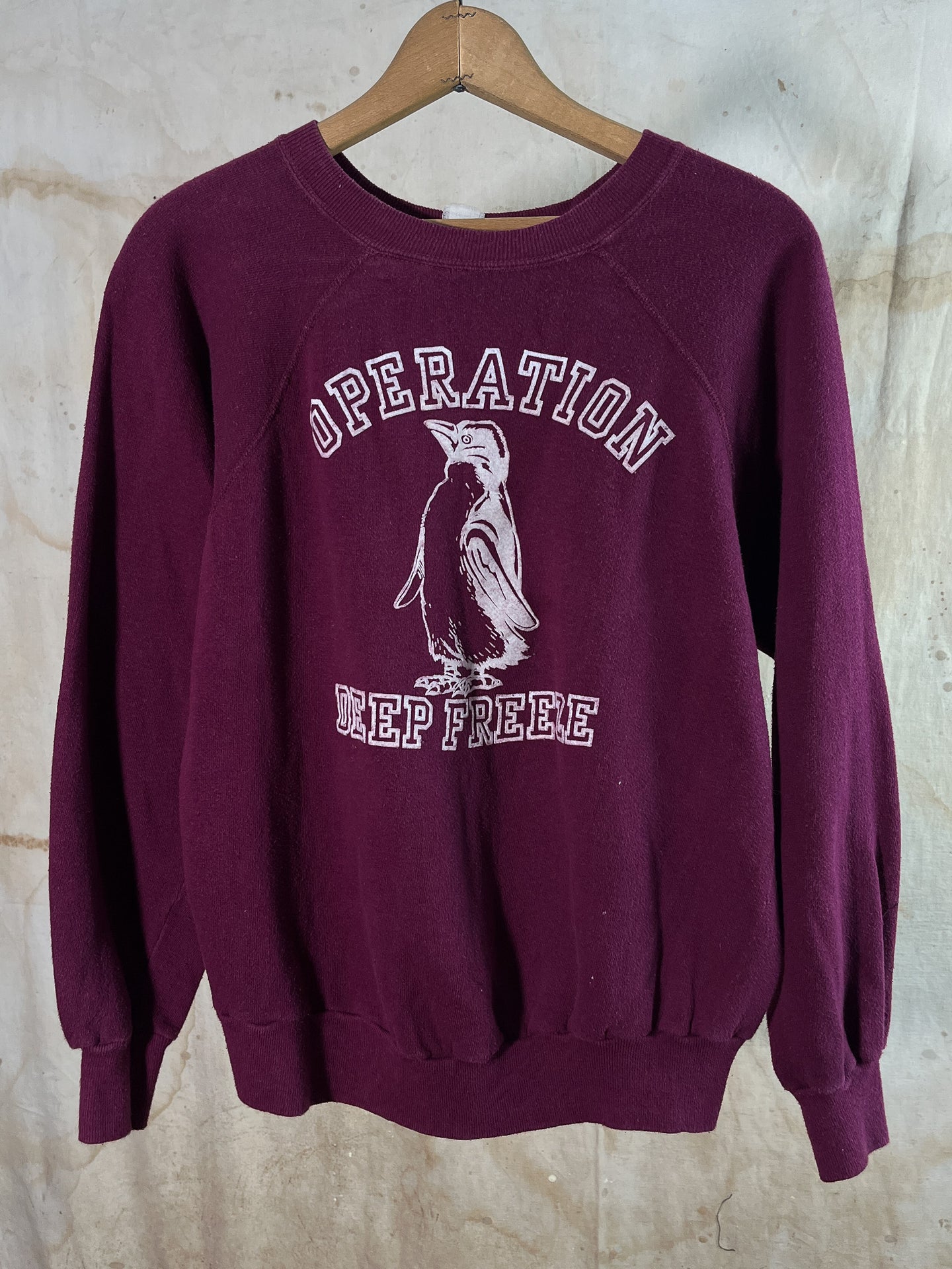 Operation Deep Freeze Flocked Burgundy Sweatshirt c. 1960s