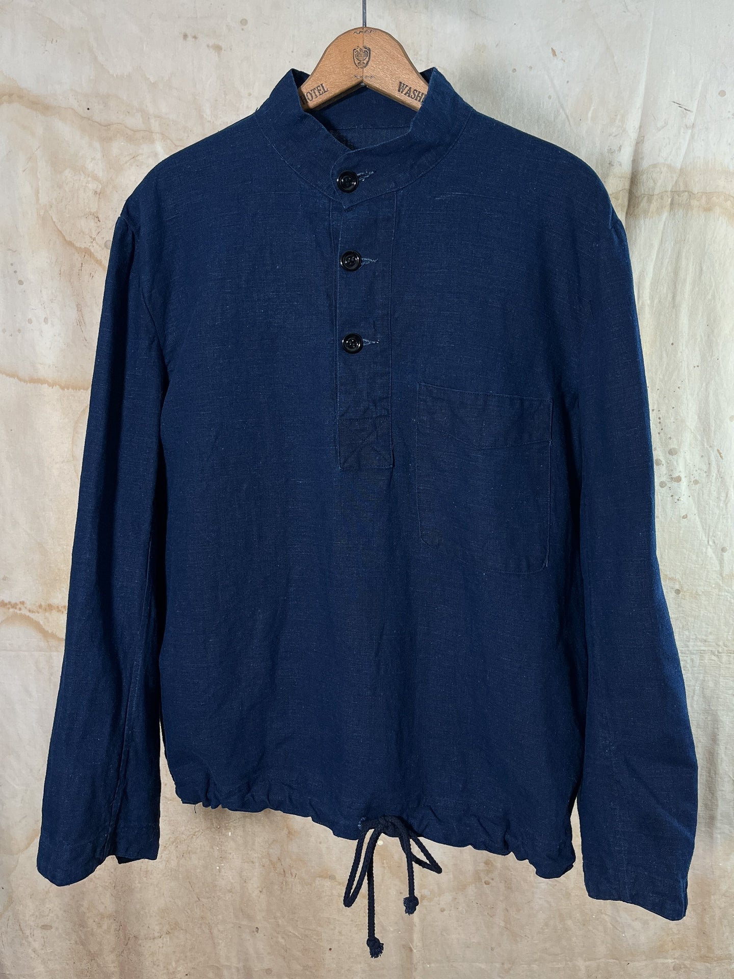 French Indigo Linen Mariner's Smock - Made in House *Last One