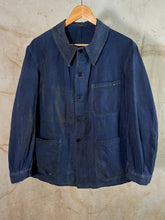 Load image into Gallery viewer, French Blue Cotton Twill Work Jacket c. 1950s-60s
