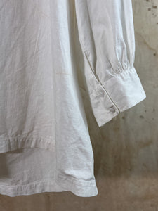 French Pleated White Cotton Pullover Shirt c.1910s-20s