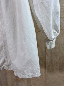 French Pleated White Cotton Pullover Shirt c.1910s-20s