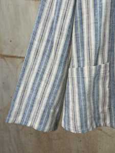French Flannel Striped Pajama Shirt c. 1940s