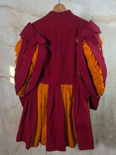 Load image into Gallery viewer, French Theater Costume Jacket/ Dress - Handmade - Orange &amp; Red Wool c.1930s
