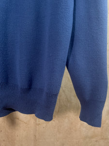Blue Collared Pocket Sweater - Soft Synthetic Blend c. 1970s