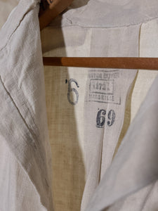 French Linen Bourgeron Shirt c. early 1900s