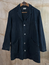 Load image into Gallery viewer, French Indigo Linen Work/ Shop Coat - Le Lapin Vert c. 1940s
